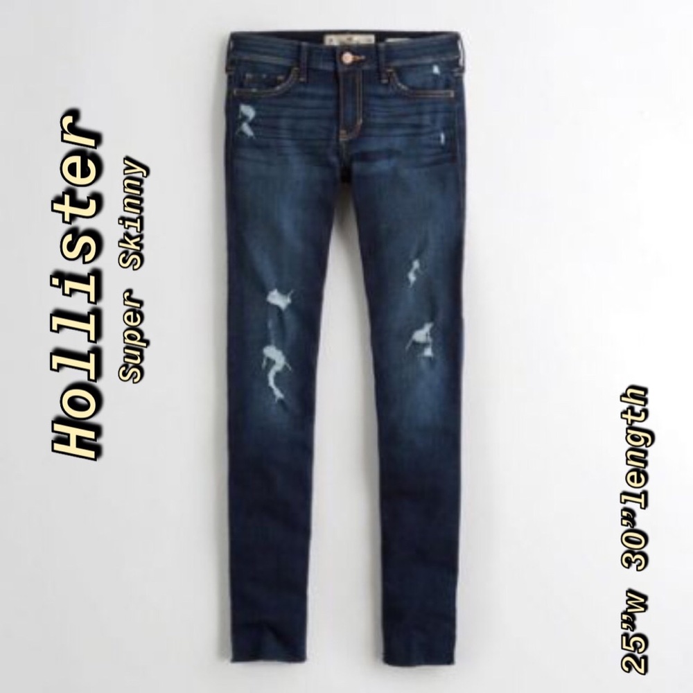 Hollister Low Rise Super Skinny Distressed Jeans